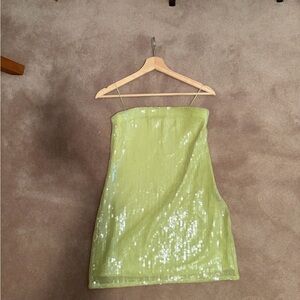 Abercrombie & Fitch Sequin Mini Dress in Light Green